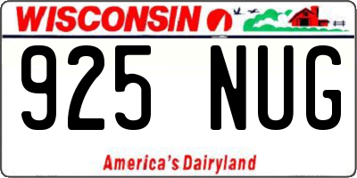 WI license plate 925NUG