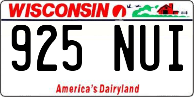 WI license plate 925NUI