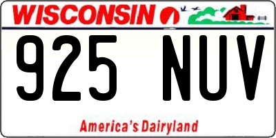WI license plate 925NUV