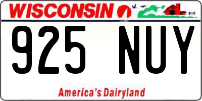 WI license plate 925NUY