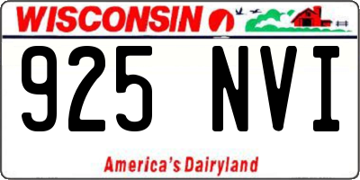 WI license plate 925NVI