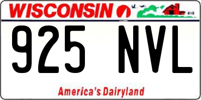 WI license plate 925NVL