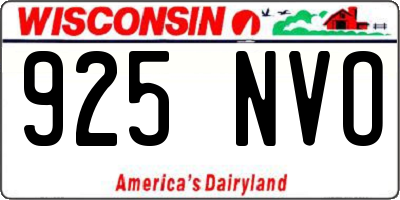 WI license plate 925NVO