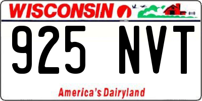 WI license plate 925NVT