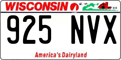 WI license plate 925NVX