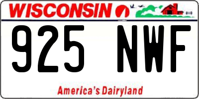 WI license plate 925NWF