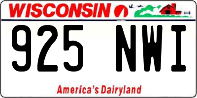 WI license plate 925NWI