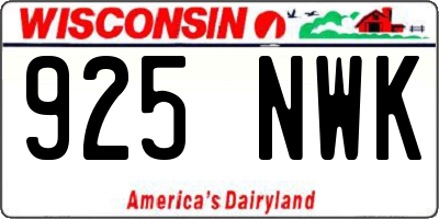 WI license plate 925NWK