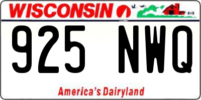 WI license plate 925NWQ