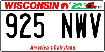 WI license plate 925NWV