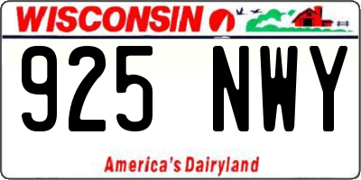 WI license plate 925NWY