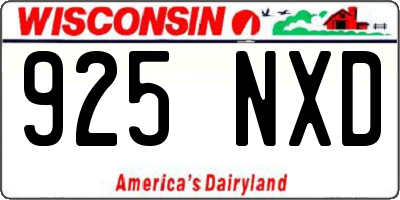 WI license plate 925NXD