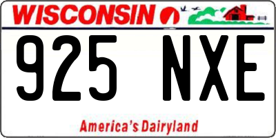 WI license plate 925NXE