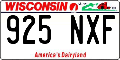 WI license plate 925NXF