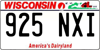 WI license plate 925NXI