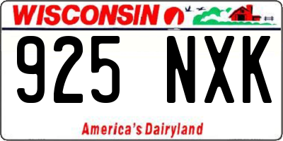 WI license plate 925NXK