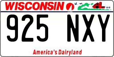 WI license plate 925NXY