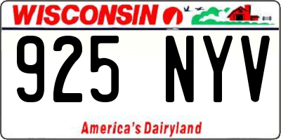 WI license plate 925NYV