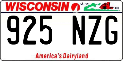 WI license plate 925NZG