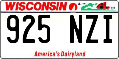 WI license plate 925NZI