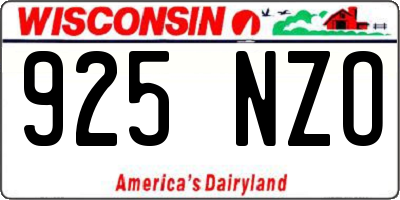 WI license plate 925NZO