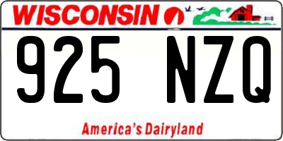 WI license plate 925NZQ