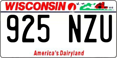 WI license plate 925NZU