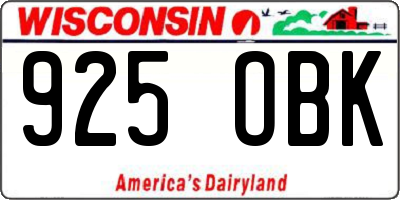 WI license plate 925OBK