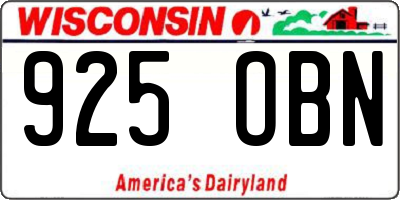 WI license plate 925OBN