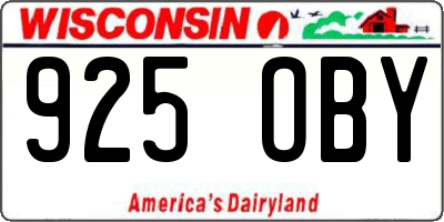 WI license plate 925OBY