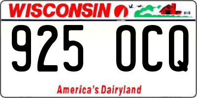 WI license plate 925OCQ