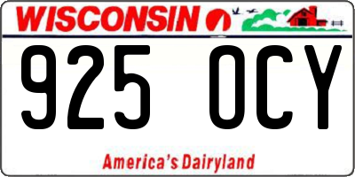 WI license plate 925OCY