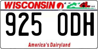 WI license plate 925ODH
