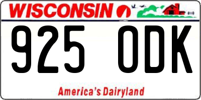 WI license plate 925ODK