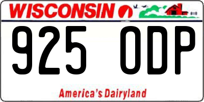 WI license plate 925ODP