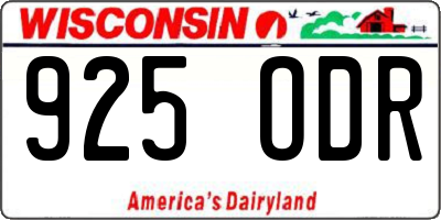 WI license plate 925ODR