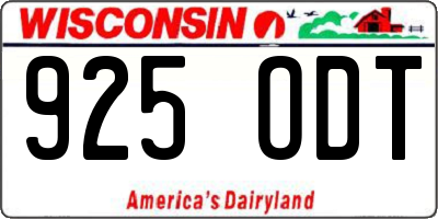 WI license plate 925ODT
