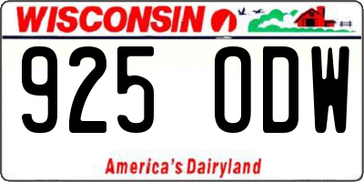 WI license plate 925ODW