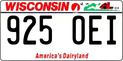 WI license plate 925OEI
