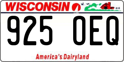 WI license plate 925OEQ
