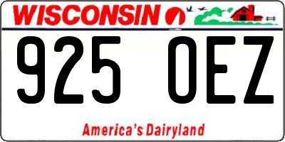 WI license plate 925OEZ