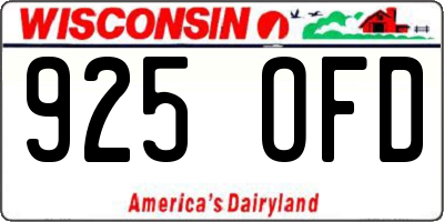WI license plate 925OFD