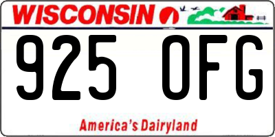 WI license plate 925OFG