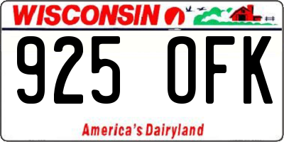 WI license plate 925OFK