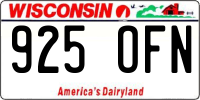 WI license plate 925OFN
