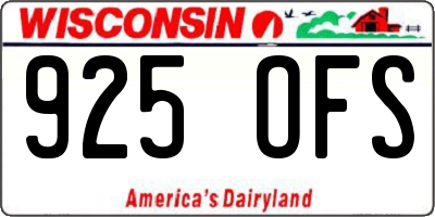 WI license plate 925OFS