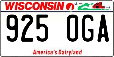 WI license plate 925OGA