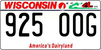 WI license plate 925OOG