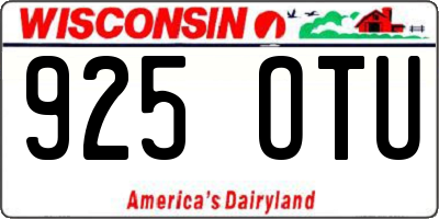 WI license plate 925OTU