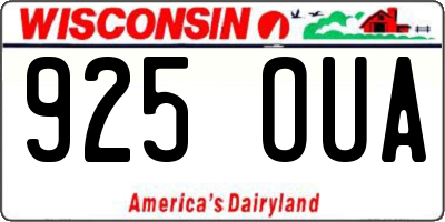 WI license plate 925OUA